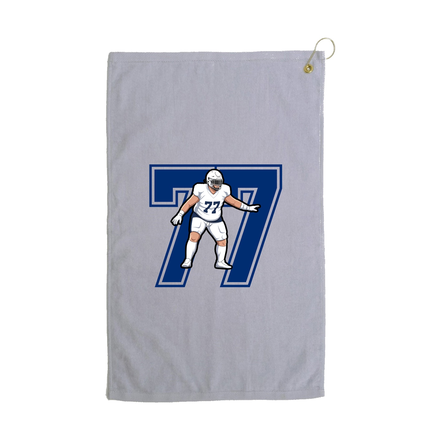 Golf Towel — Number in Grey