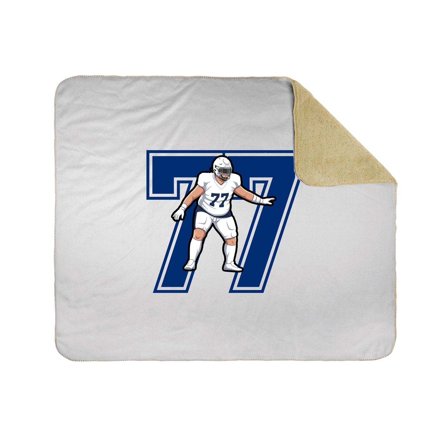 Throw Blanket — Number in White