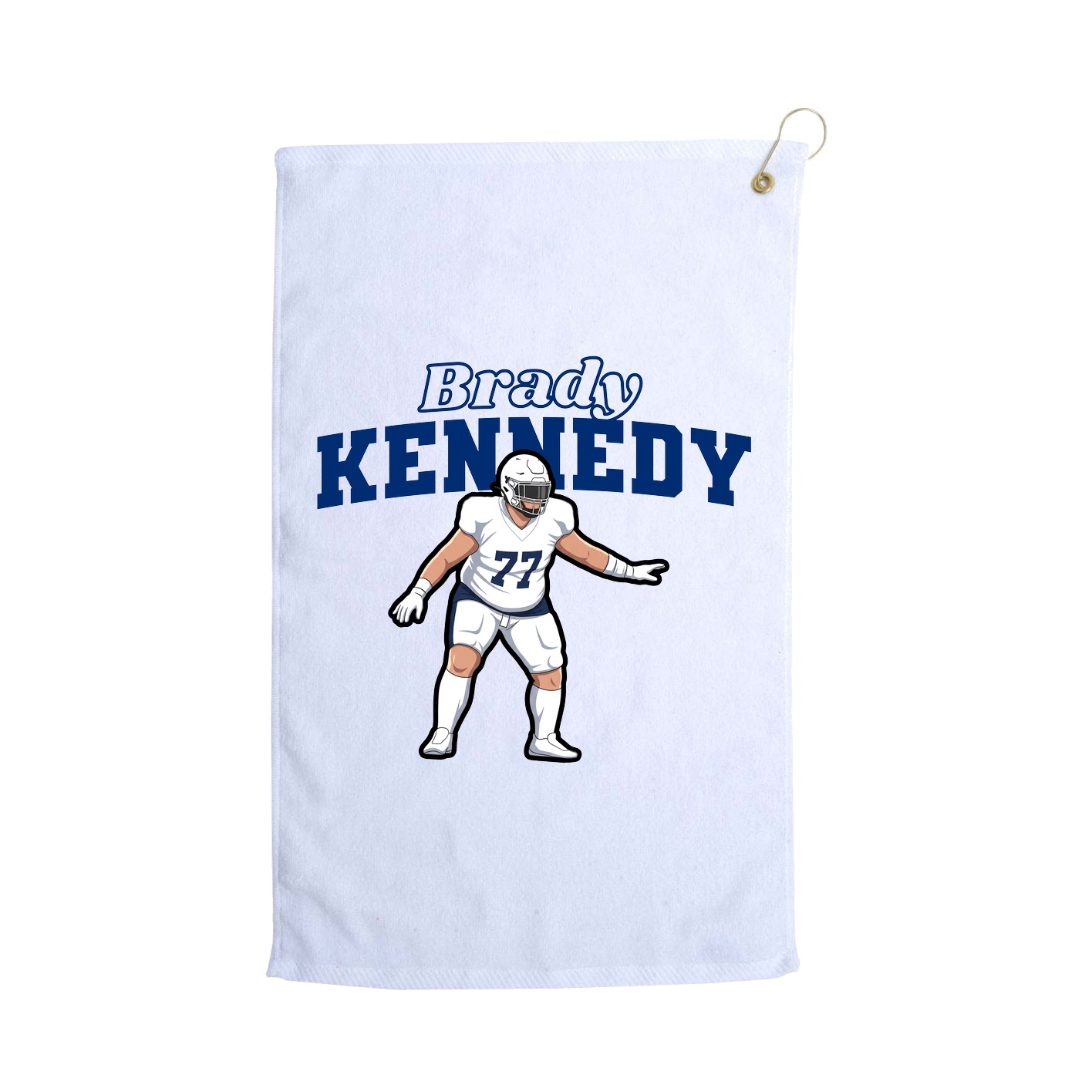 Golf Towel — Name Arch in White