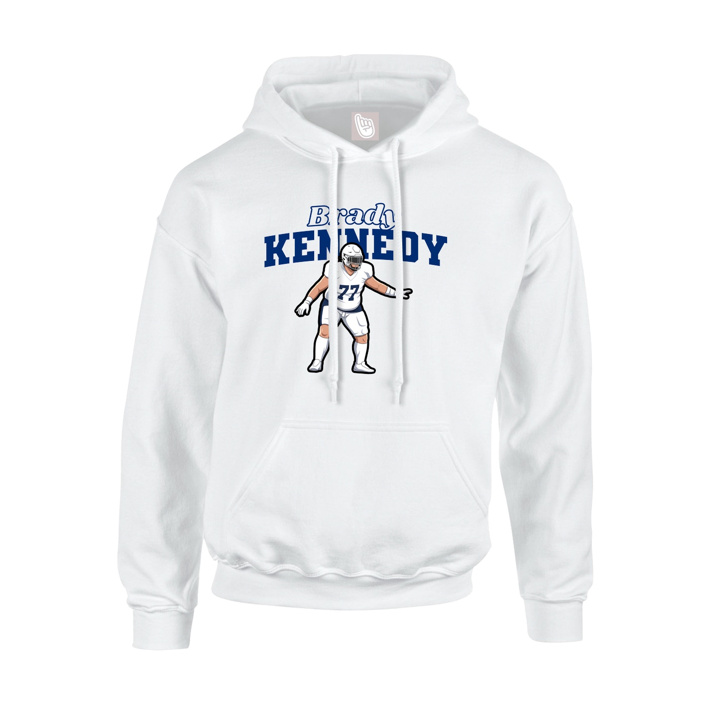 Youth Hoodie — Name Arch in White
