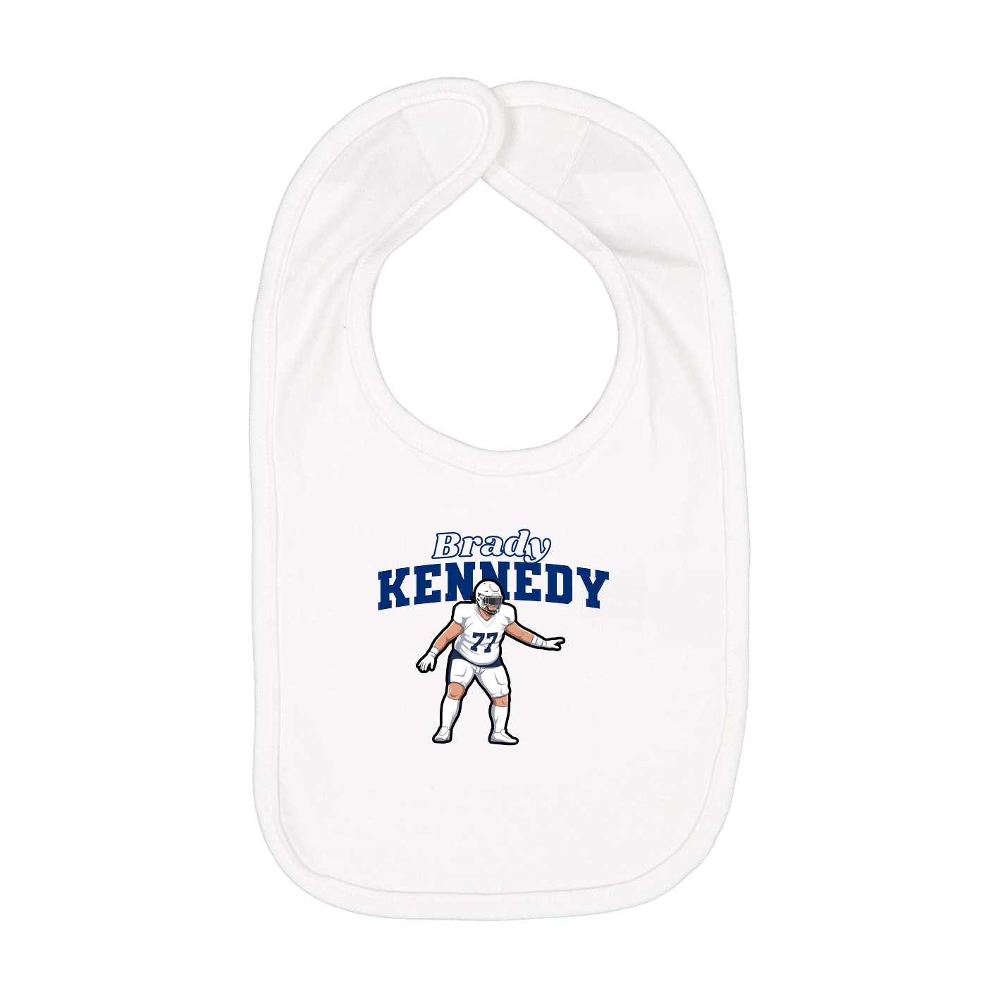 Infant Bib — Name Arch in White