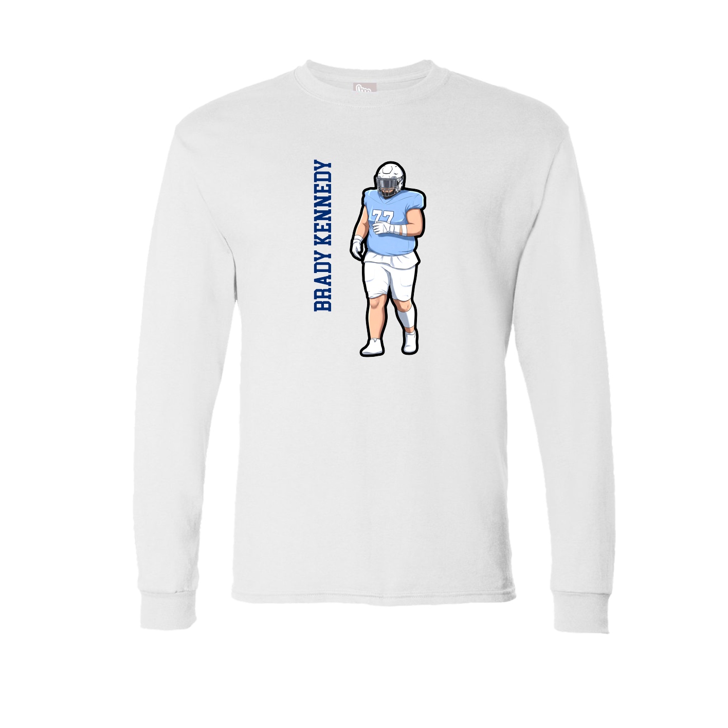 Long Sleeve Tee — Name Vertical in White