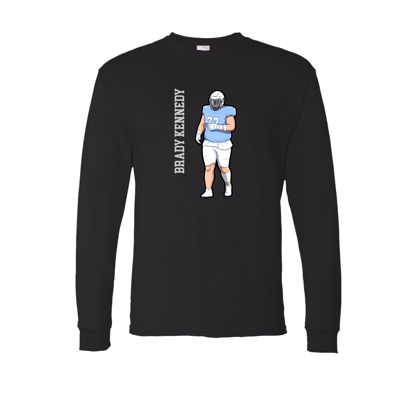 Long Sleeve Tee — Name Vertical in Black