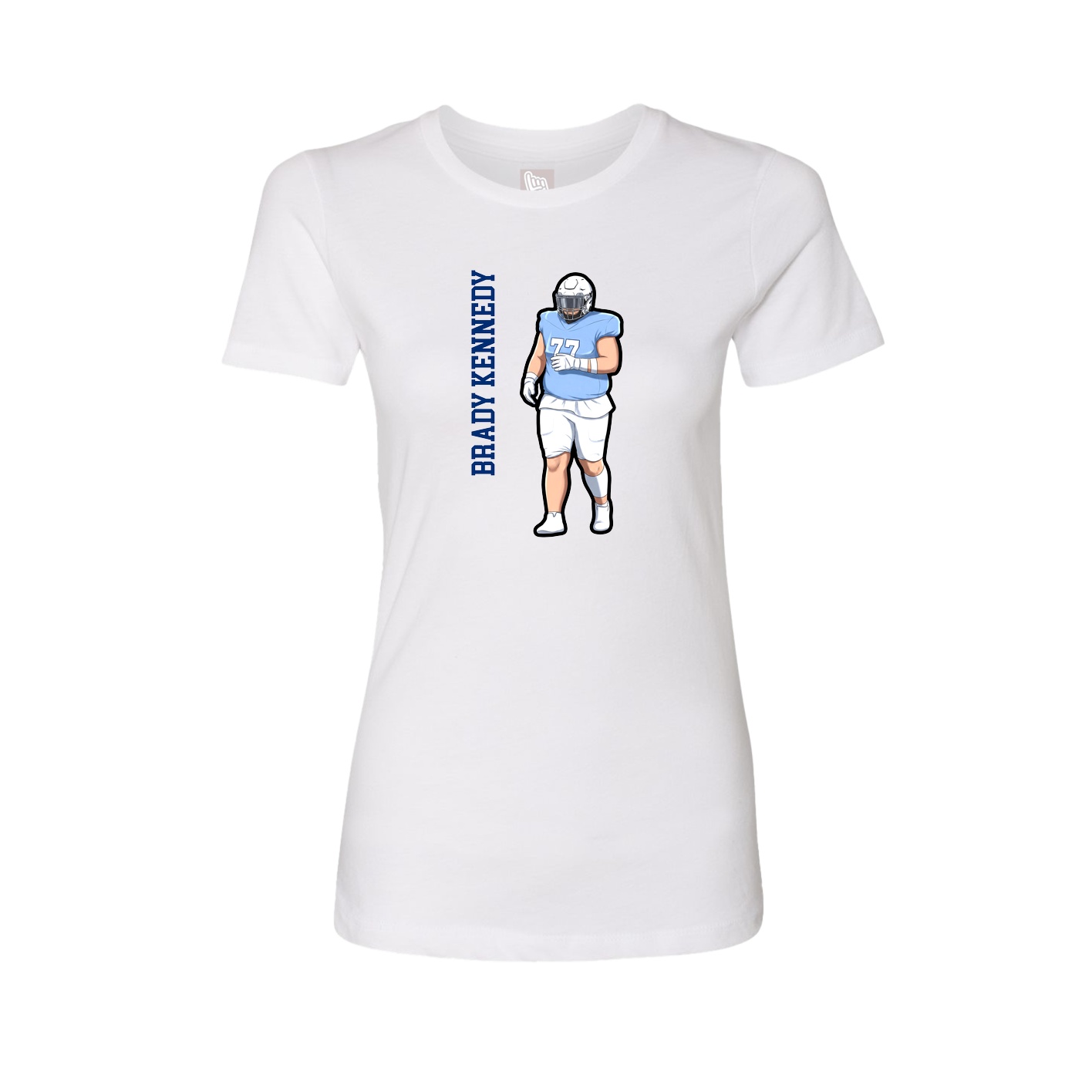 Womens Tee — Name Vertical in White