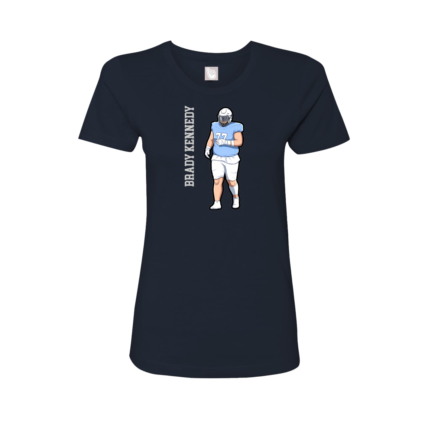 Womens Tee — Name Vertical in Navy