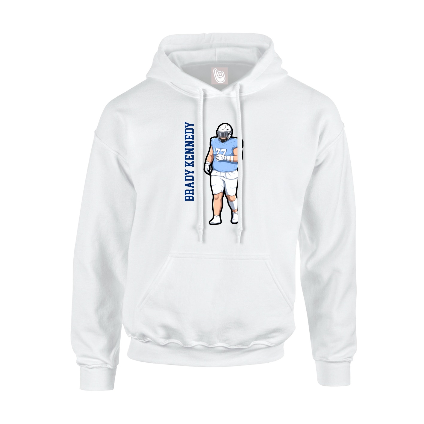 Youth Hoodie — Name Vertical in White