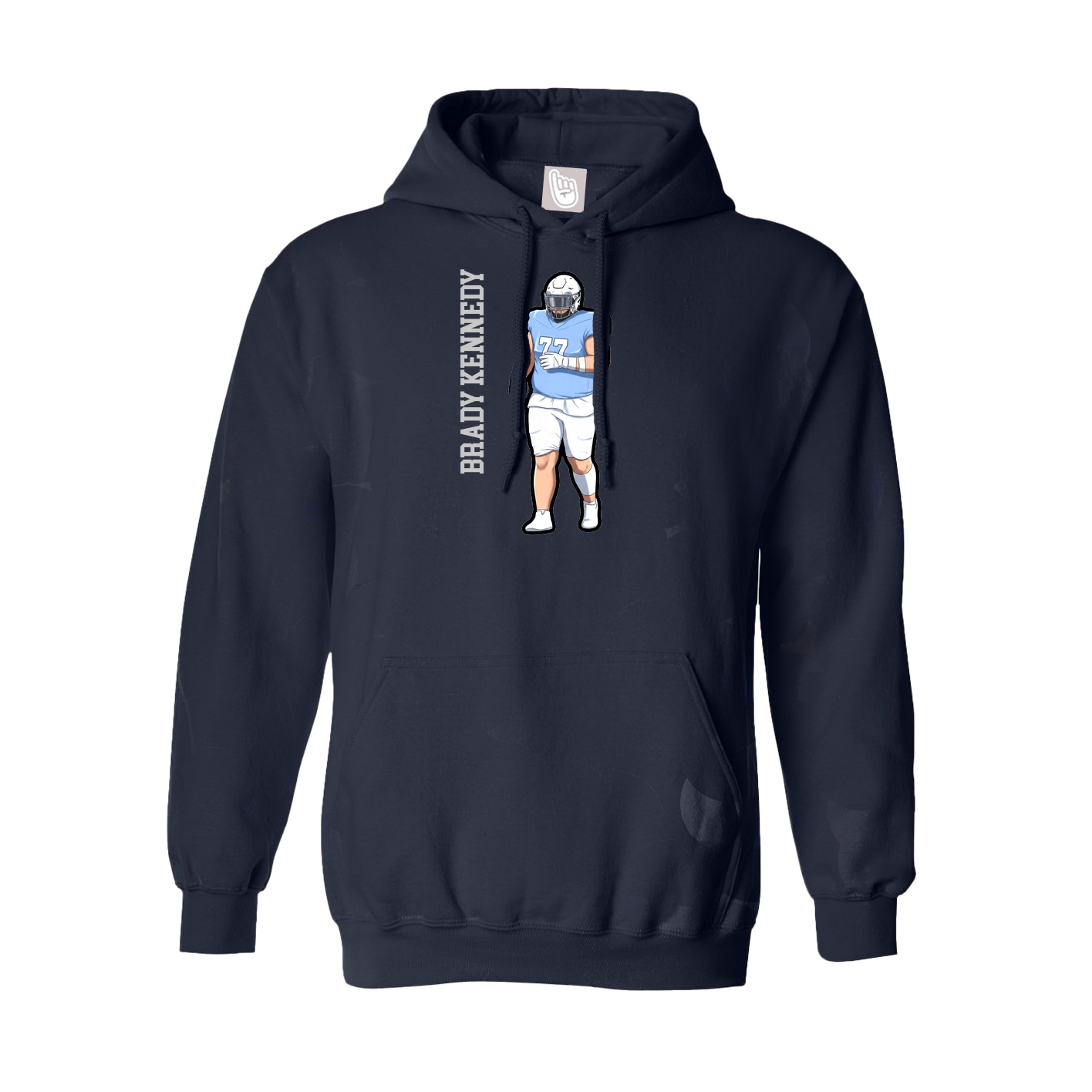 Youth Hoodie — Name Vertical in Navy