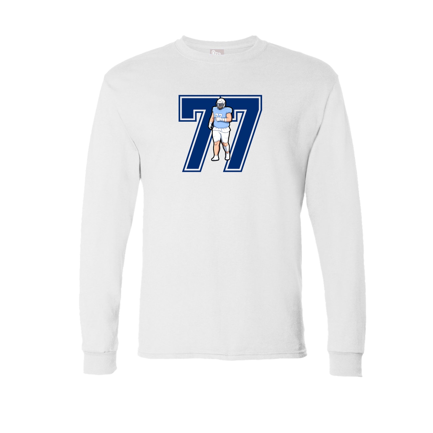 Long Sleeve Tee — Number in White