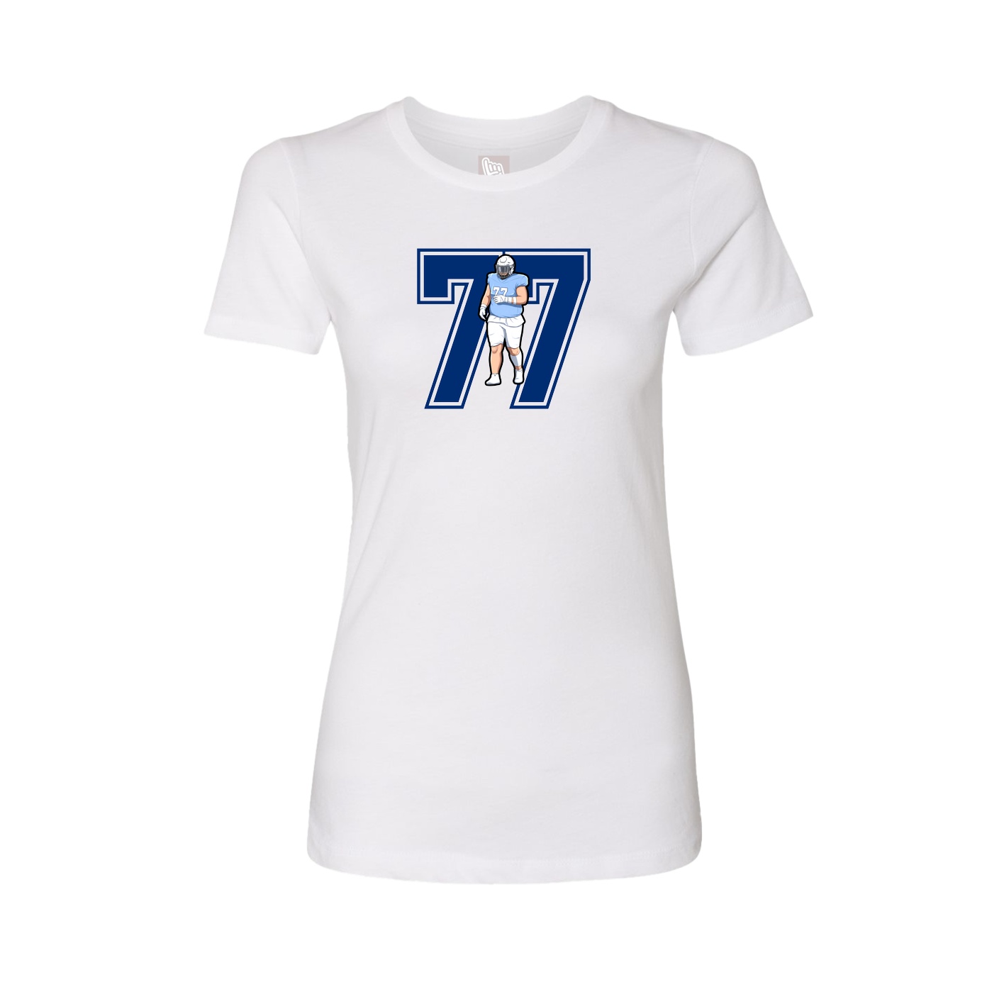 Fitted Women's Tee — Number in White