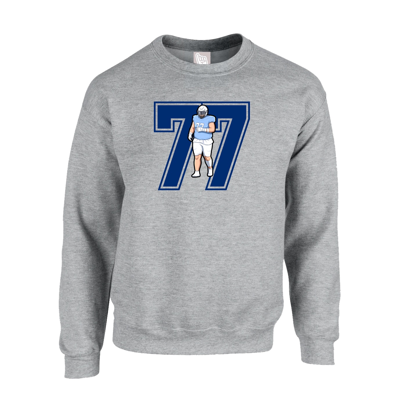 Fleece Crew — Number in Grey