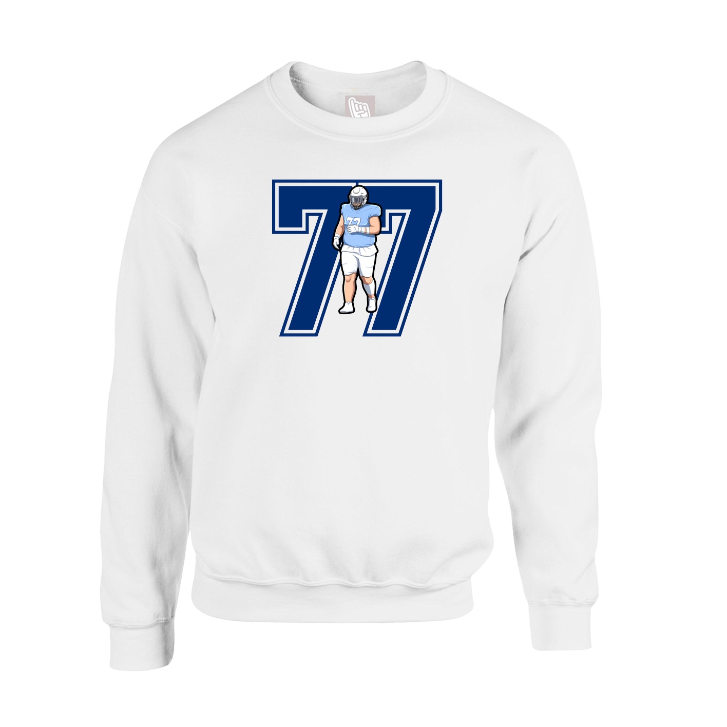Fleece Crew — Number in White