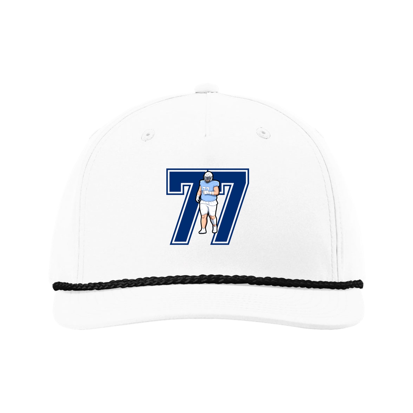 Five-Panel Classic Rope Cap — Number in White