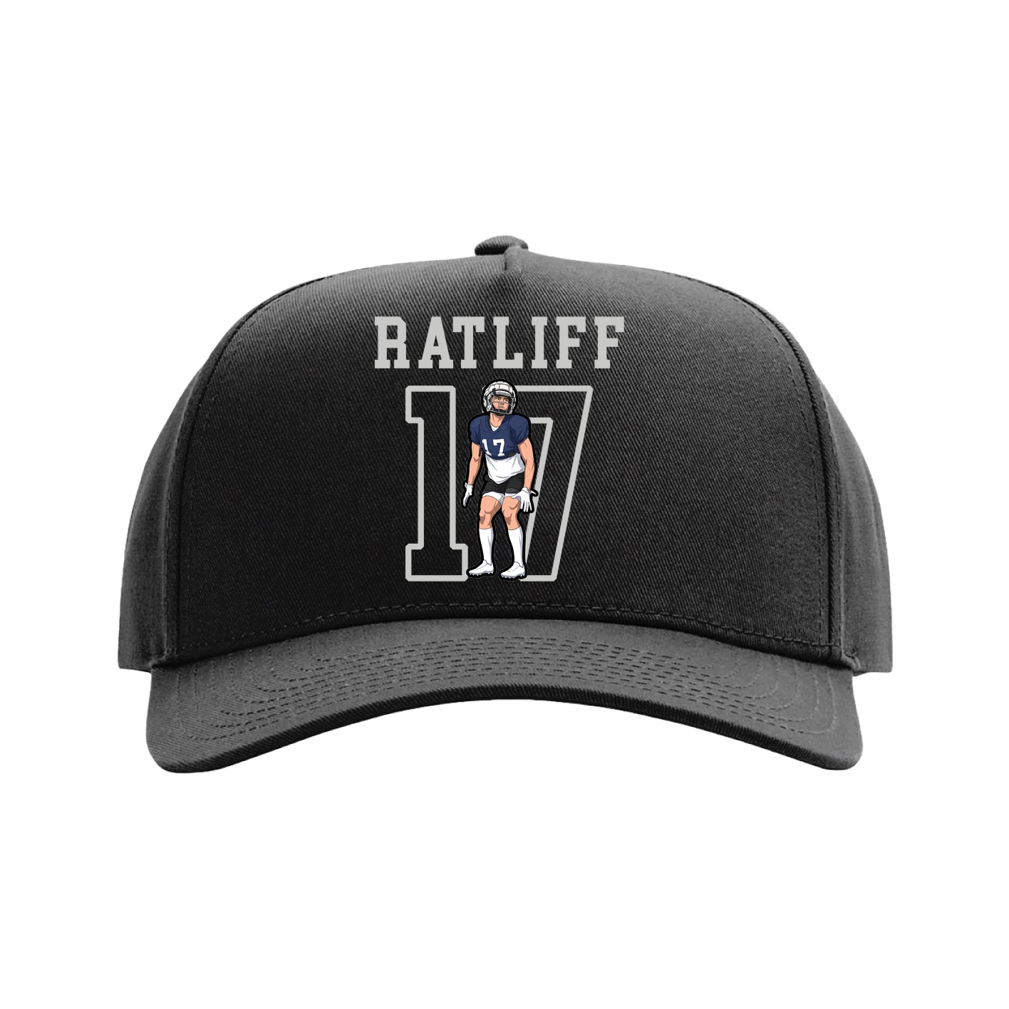 Full Fabric Five-Panel Champ Cap — Shirsey in Black