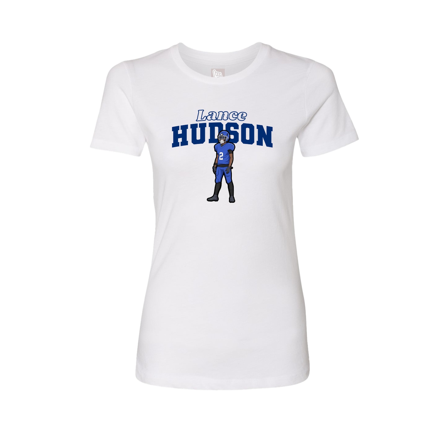 Womens Tee — Name Arch in White