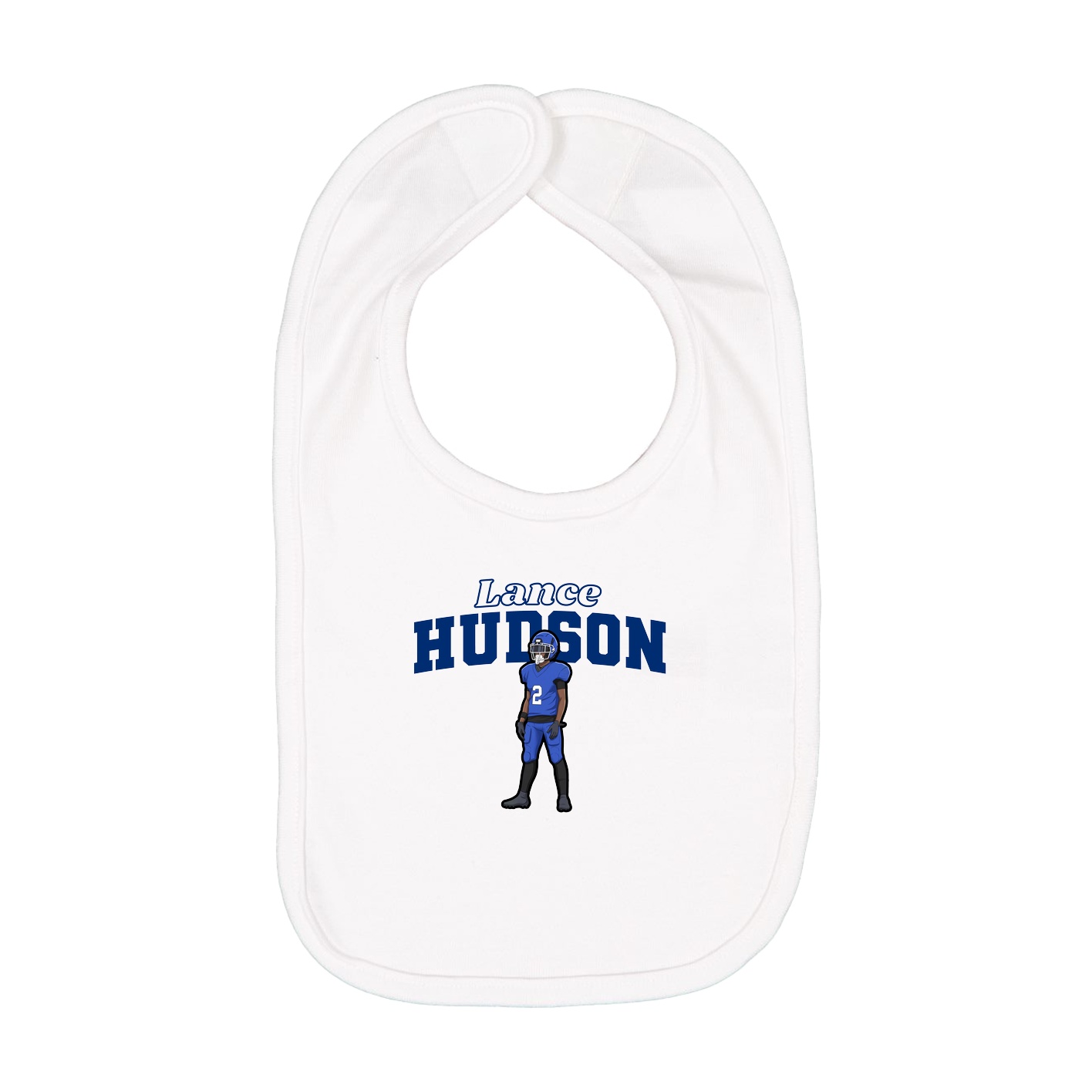Infant Bib — Name Arch in White