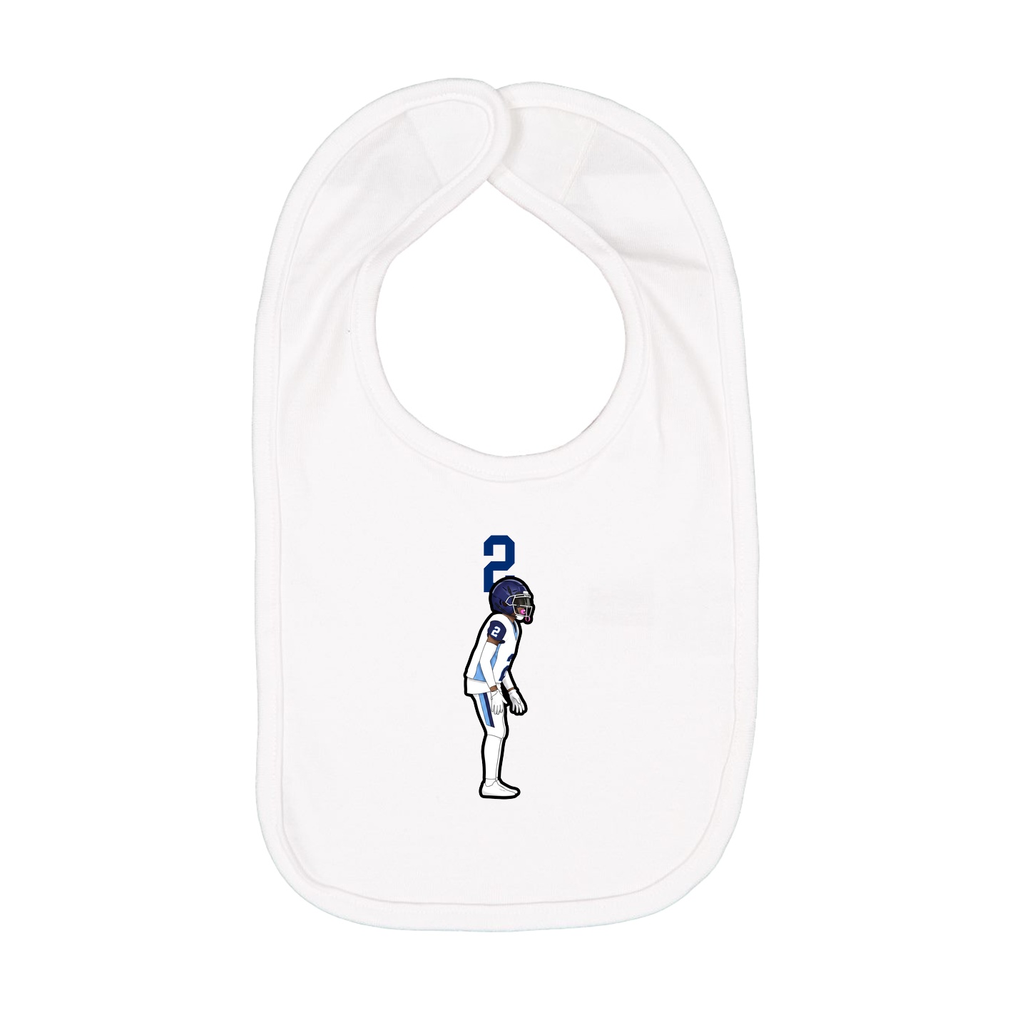 Infant Bib — Number Top in White