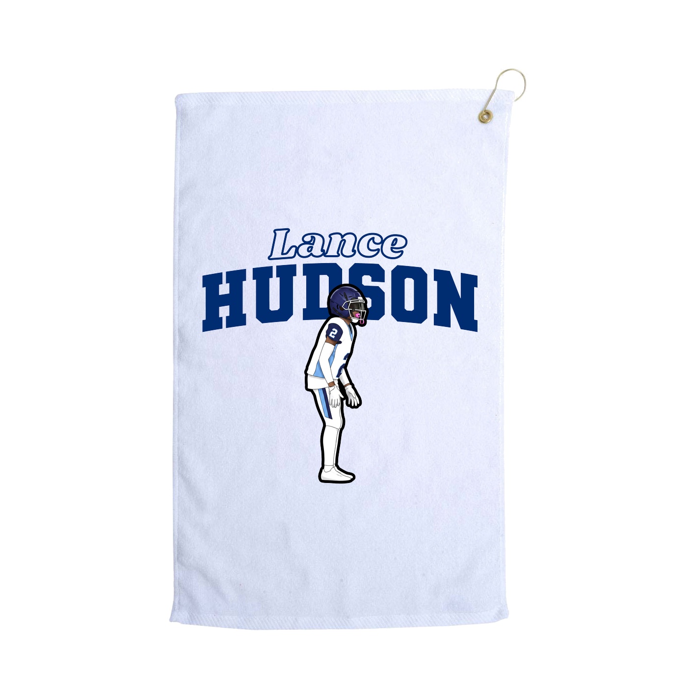Golf Towel — Name Arch in White