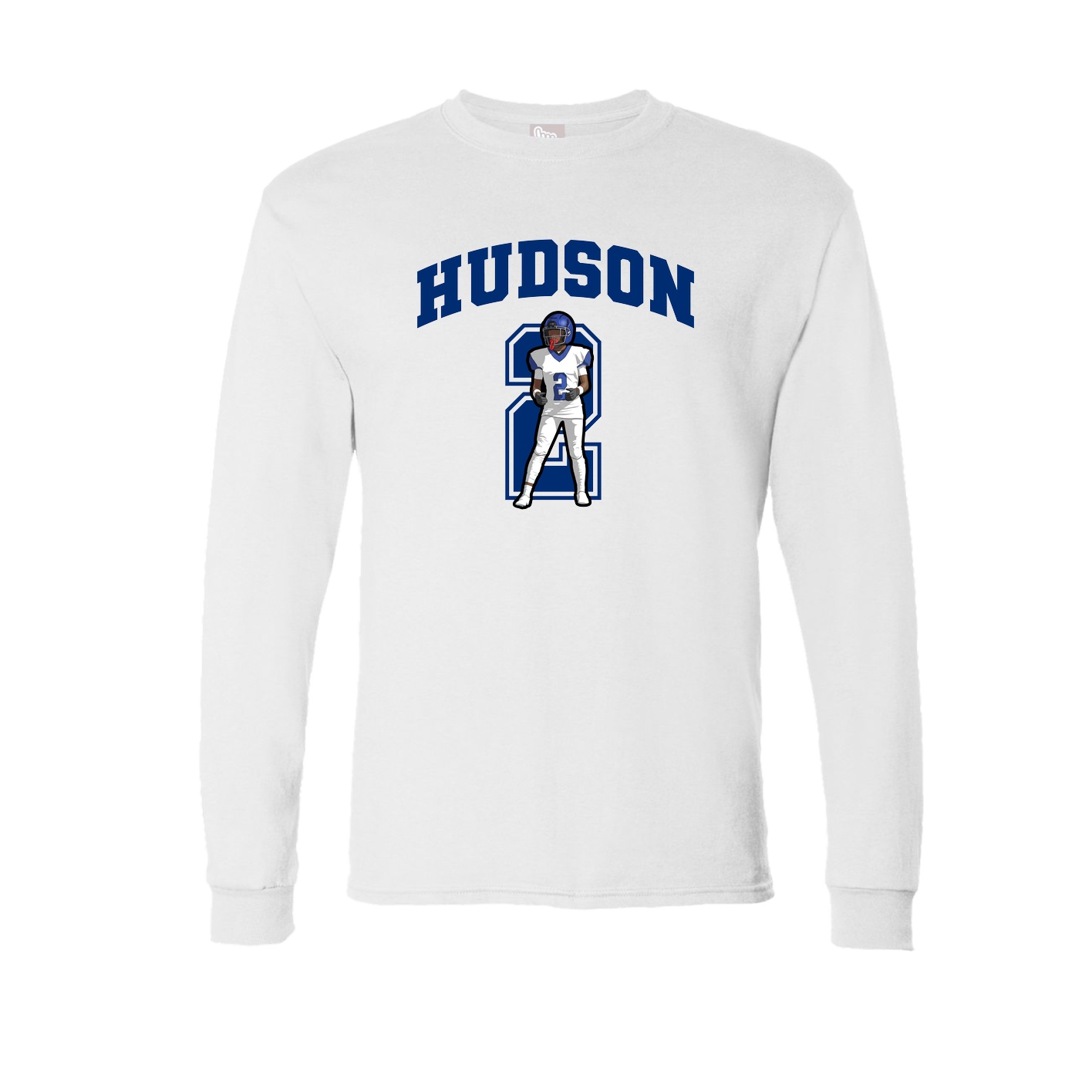 Long Sleeve Tee — Number in White