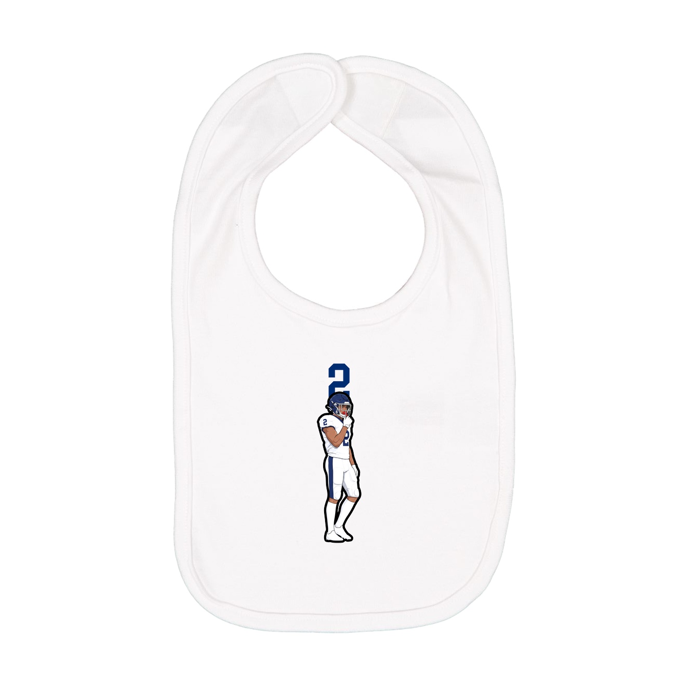 Infant Bib — Number Top in White