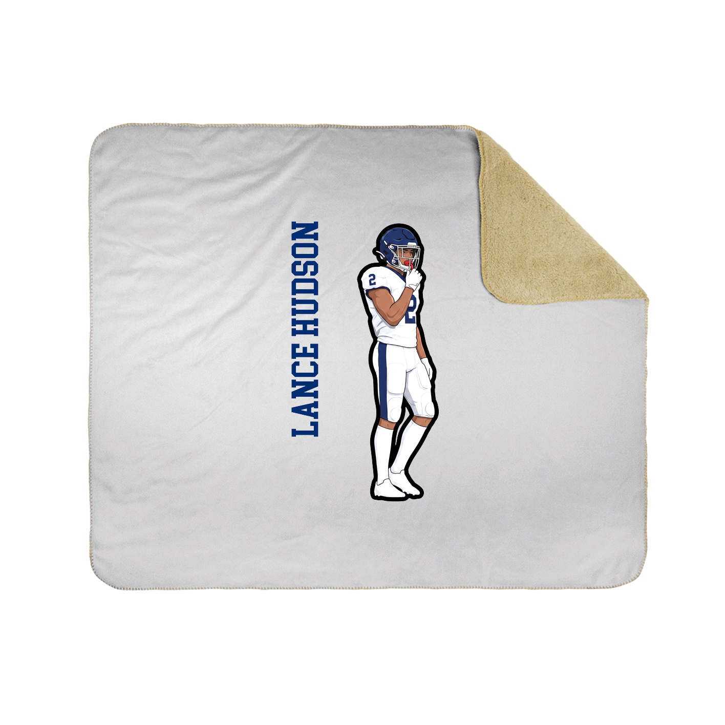 Throw Blanket — Name Vertical in White