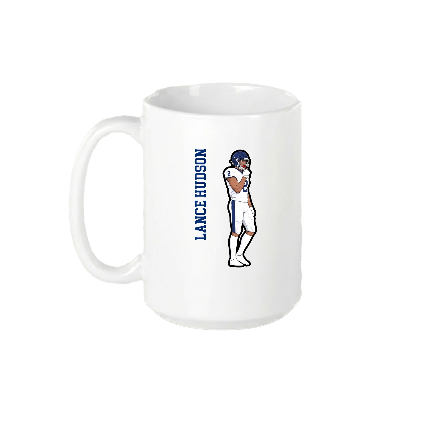 15oz Coffee Mug — Name Vertical in White