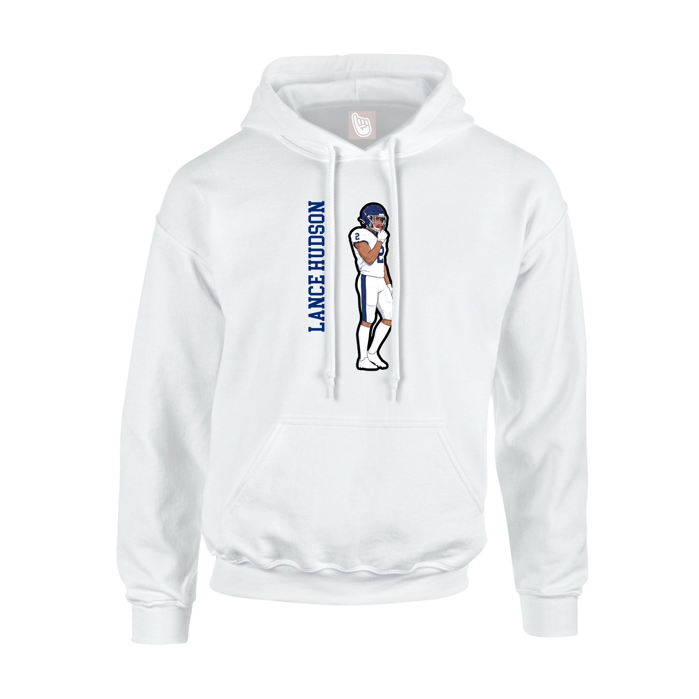 Hoodie — Name Vertical in White