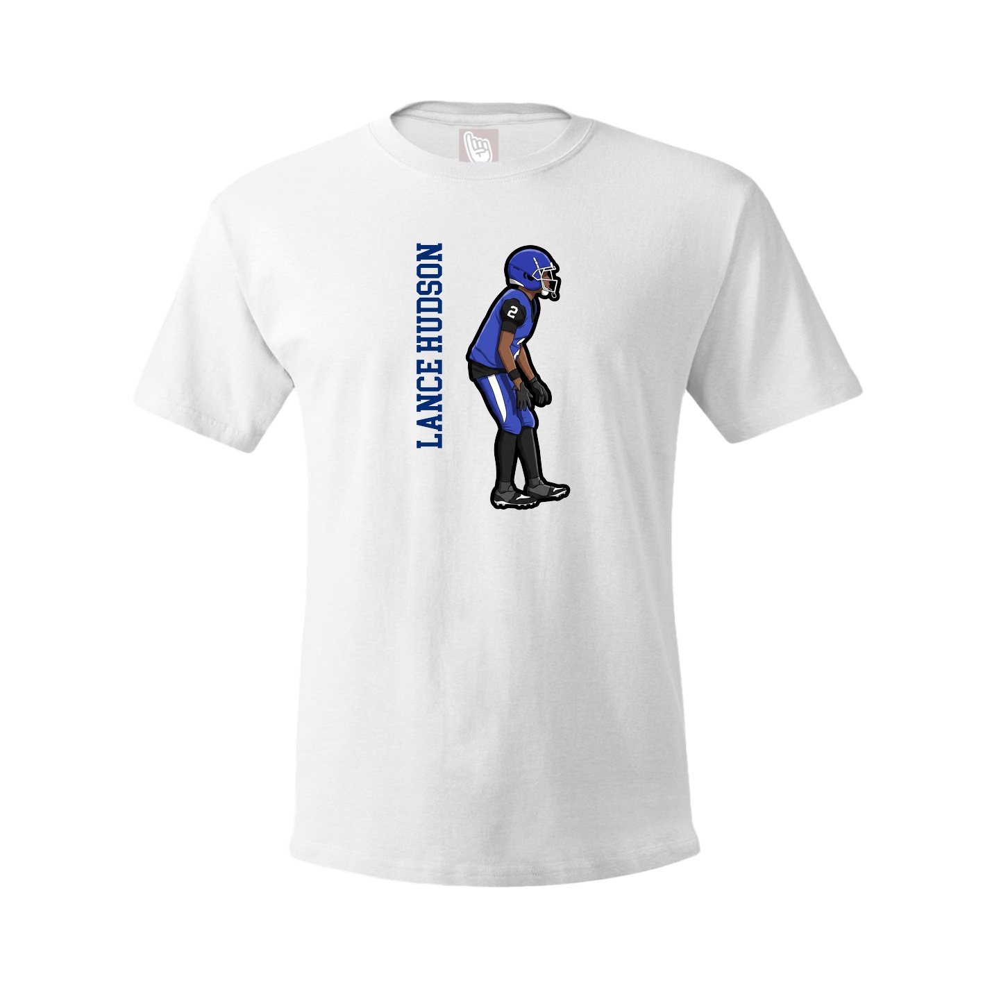 Youth Tee — Name Vertical in White