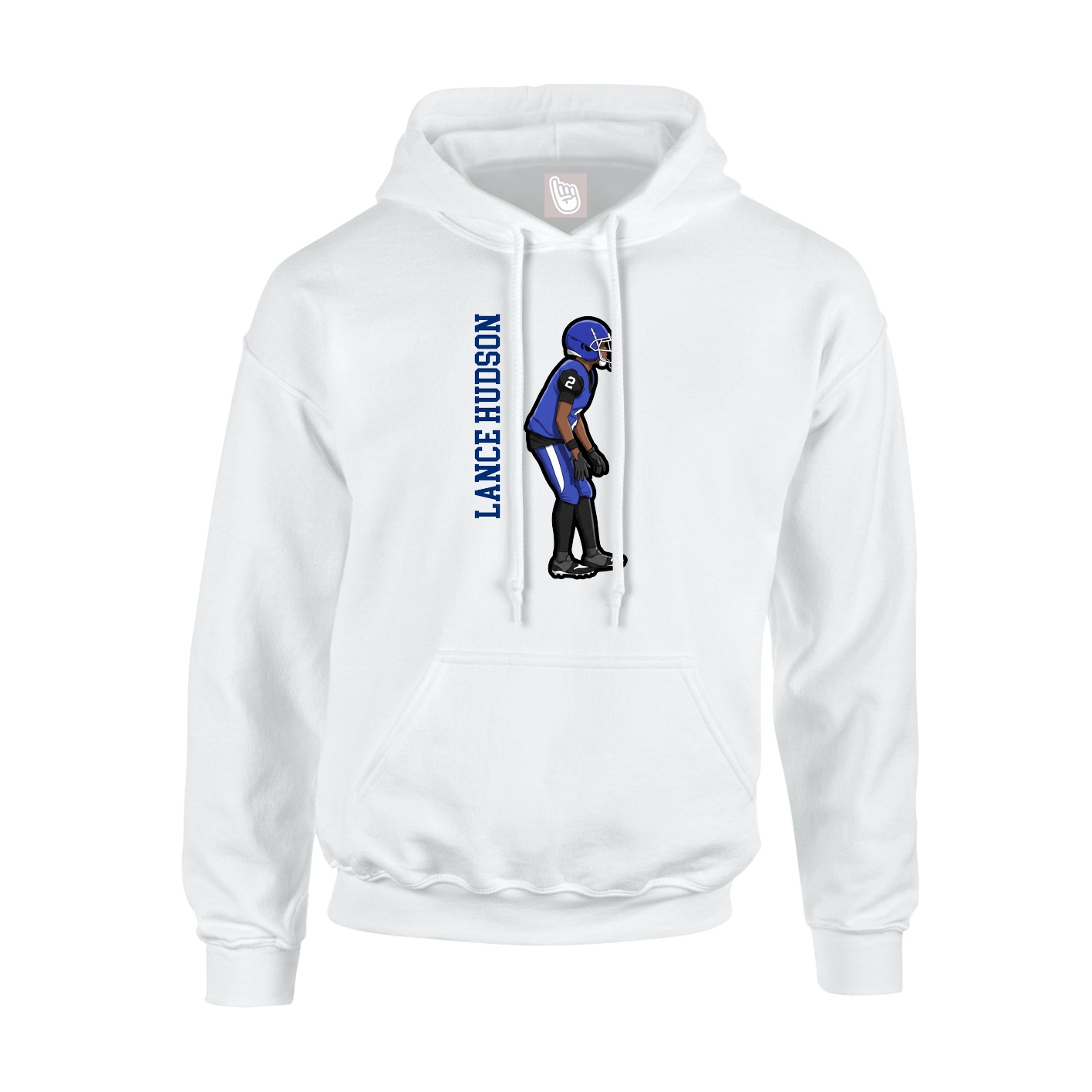 Hoodie — Name Vertical in White
