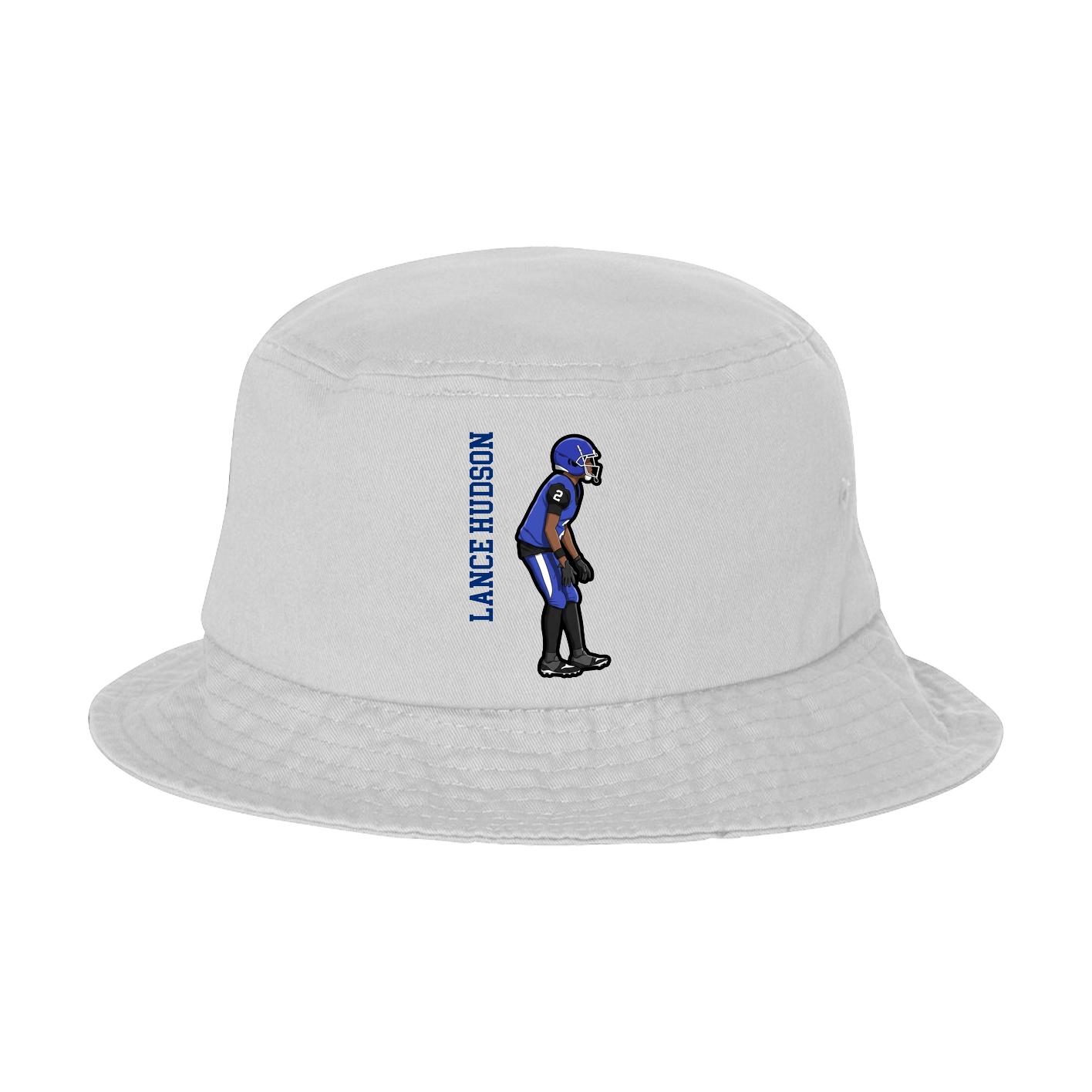 Bucket Cap — Name Vertical in White