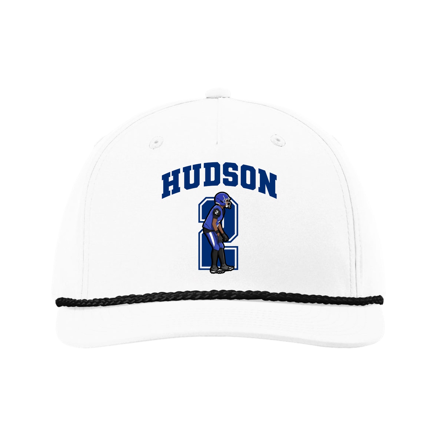 Five-Panel Classic Rope Cap — Number in White