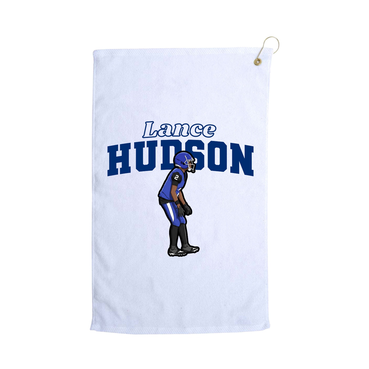 Golf Towel — Name Arch in White