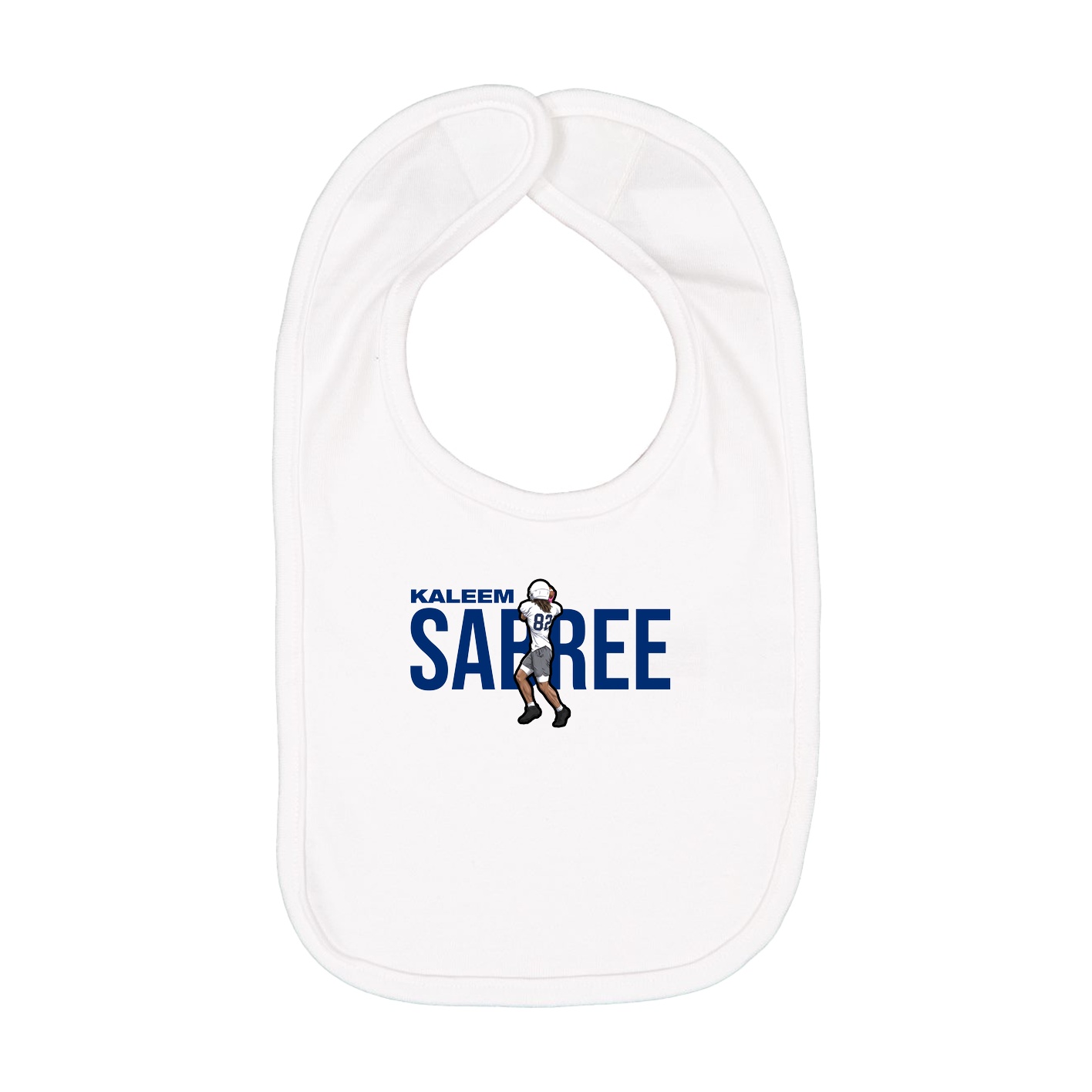 Infant Bib — Player Name in White