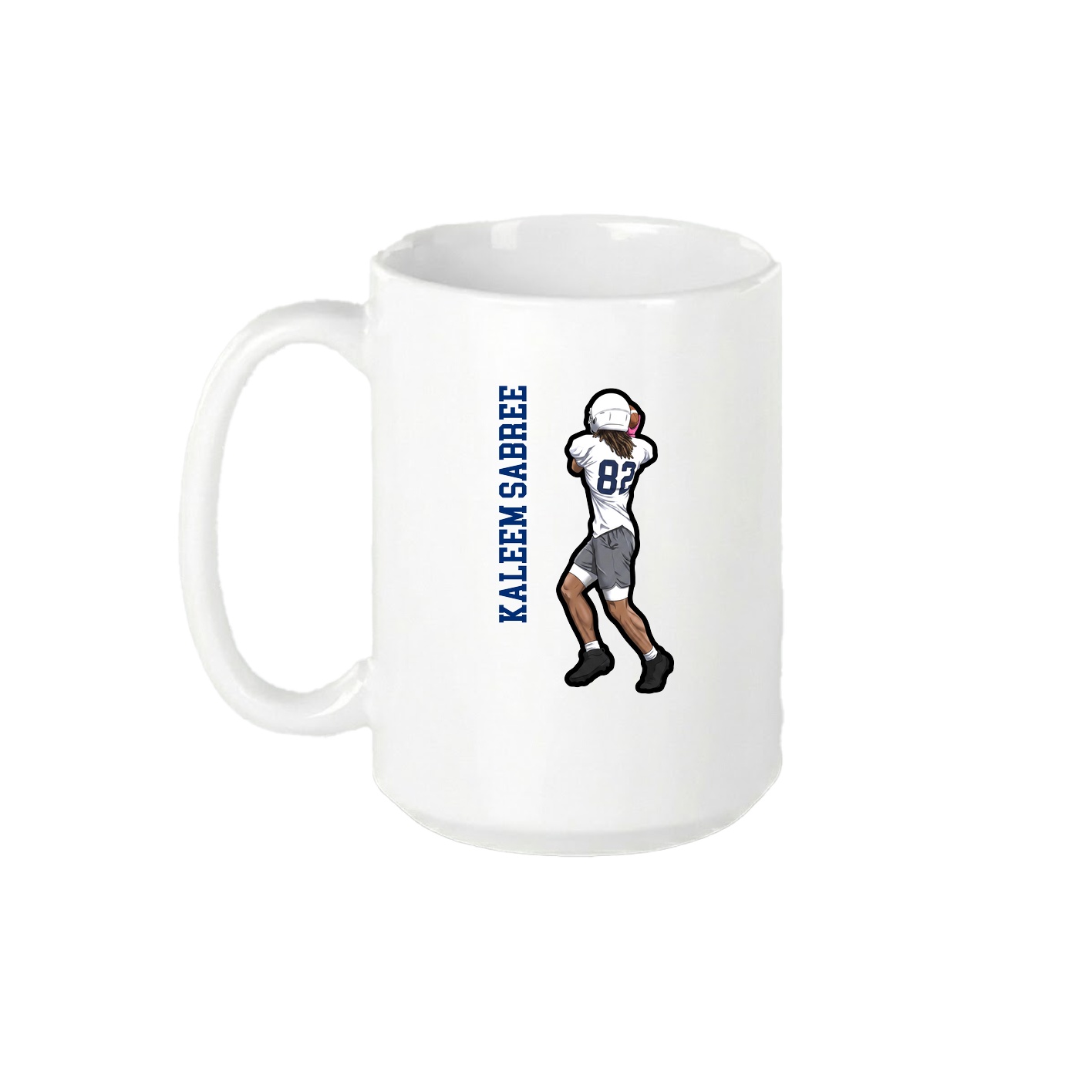 15oz Coffee Mug — Name Vertical in White