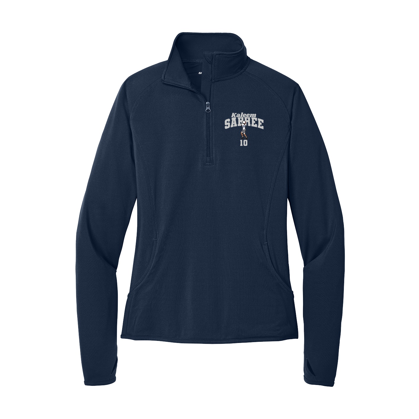 Women's Q-Zip Pullover — Signature Arch in Navy