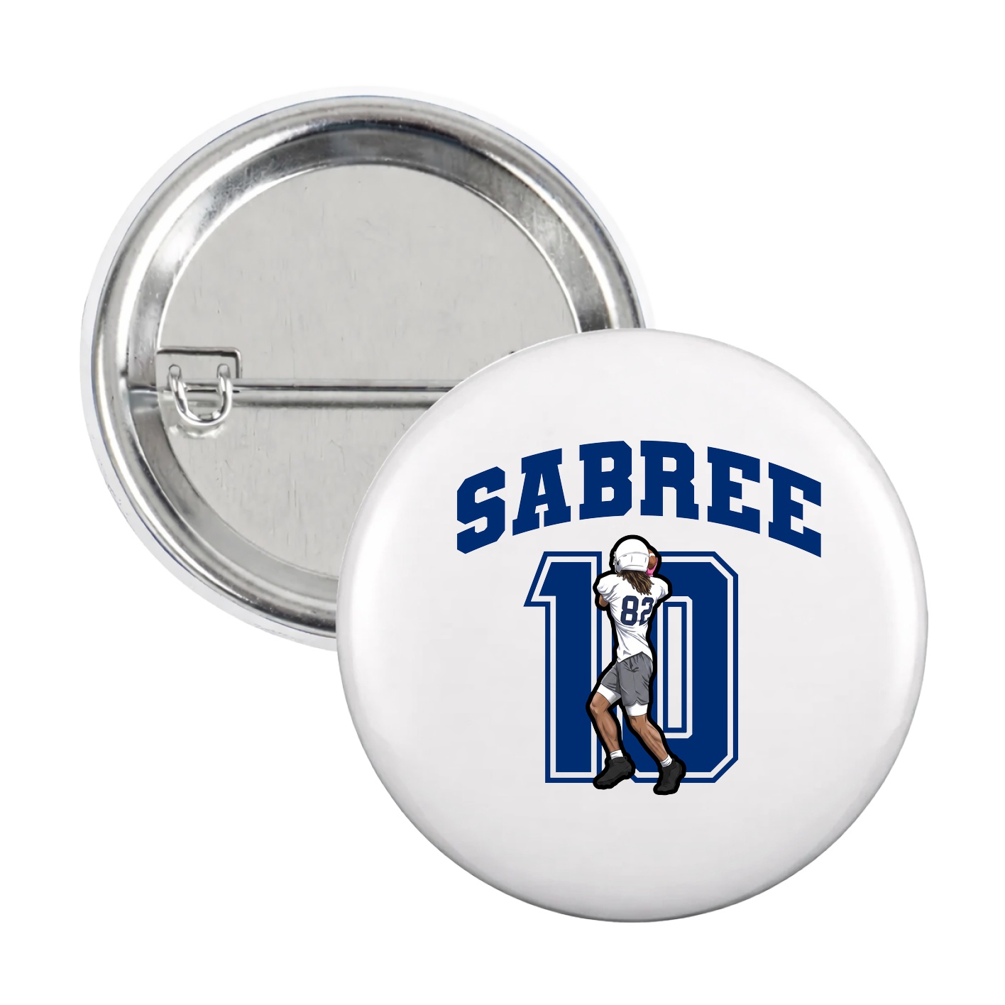 Game Day Button — Number in White
