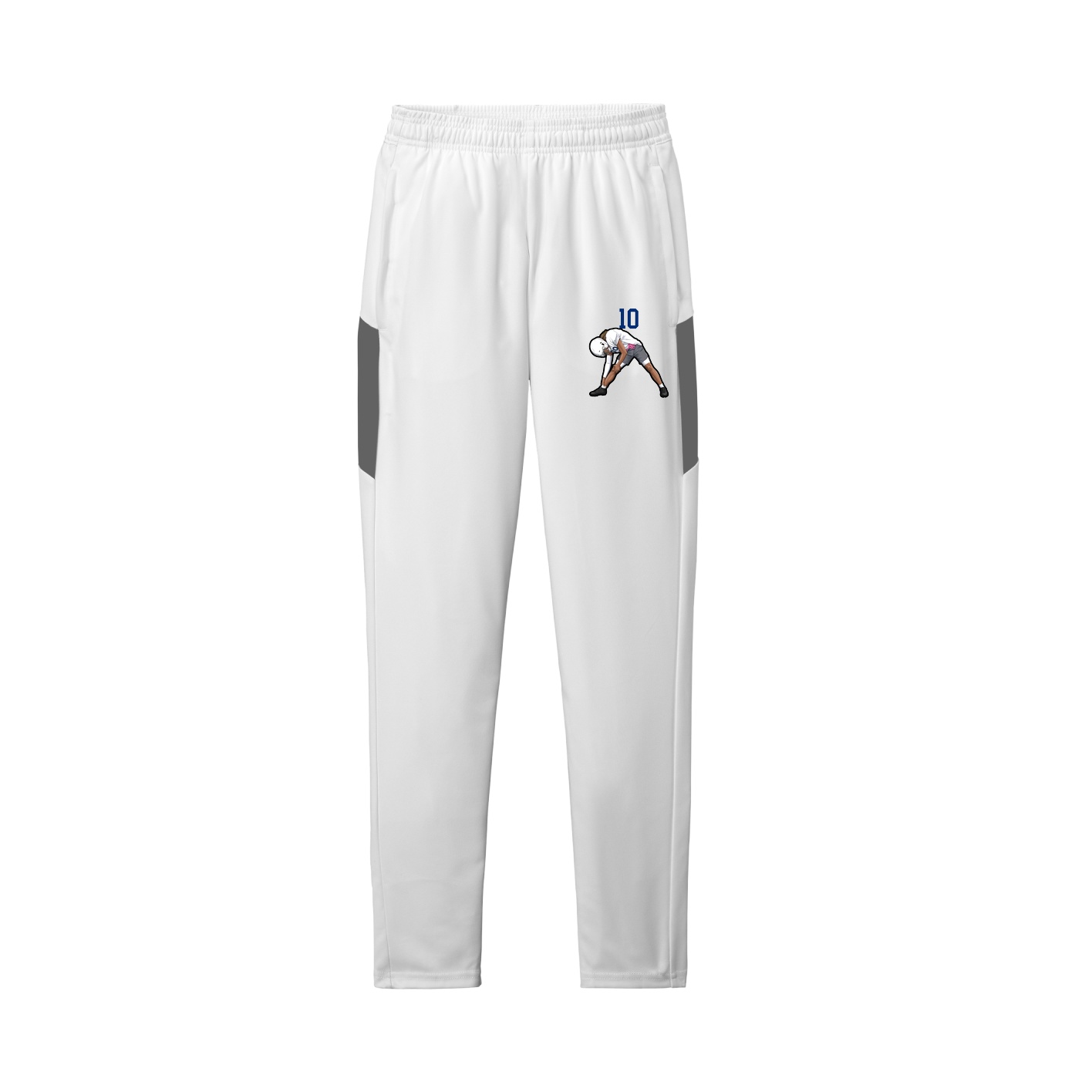 Team Travel Pant — Number Top in White/Grey