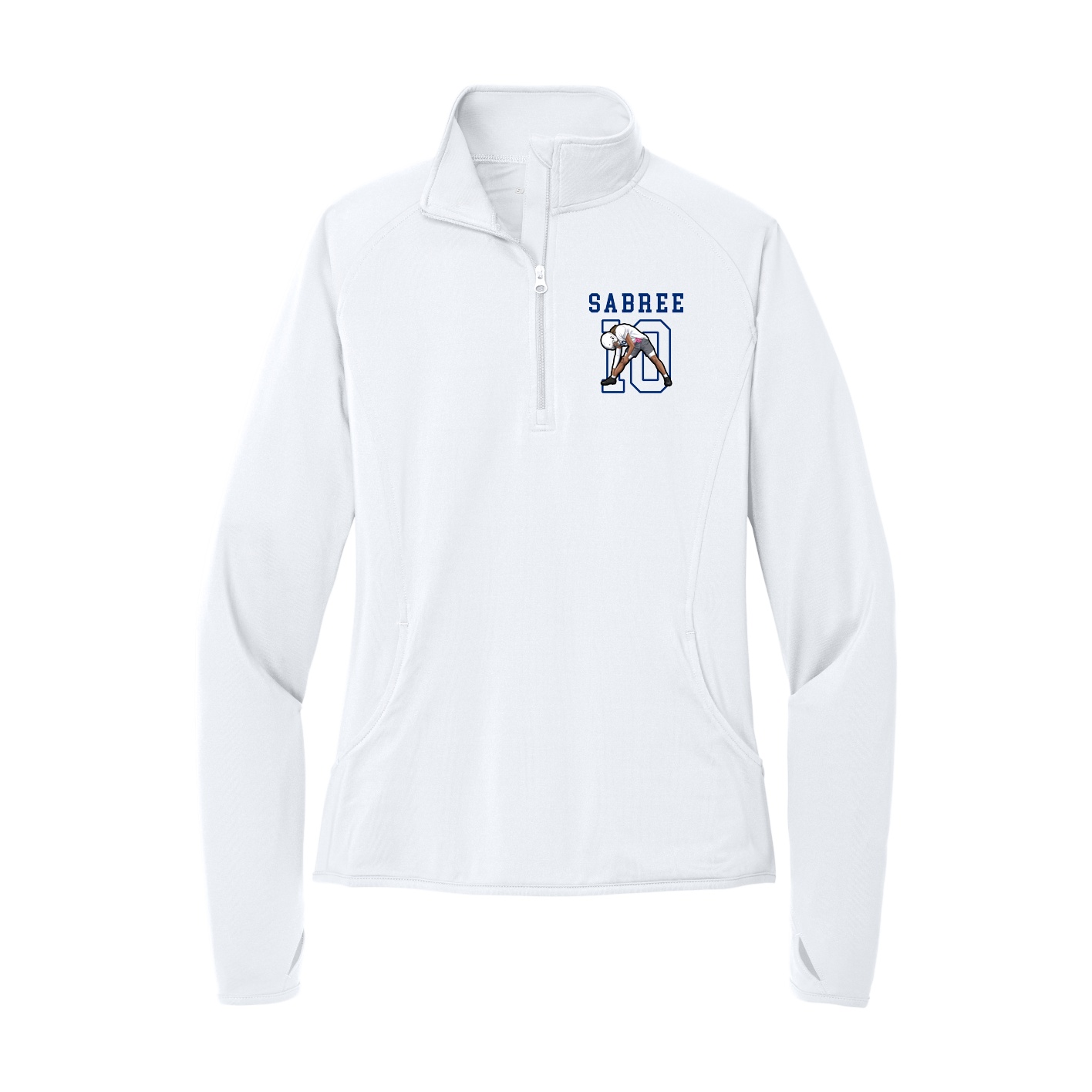 Women's Q-Zip Pullover — Shirsey in White