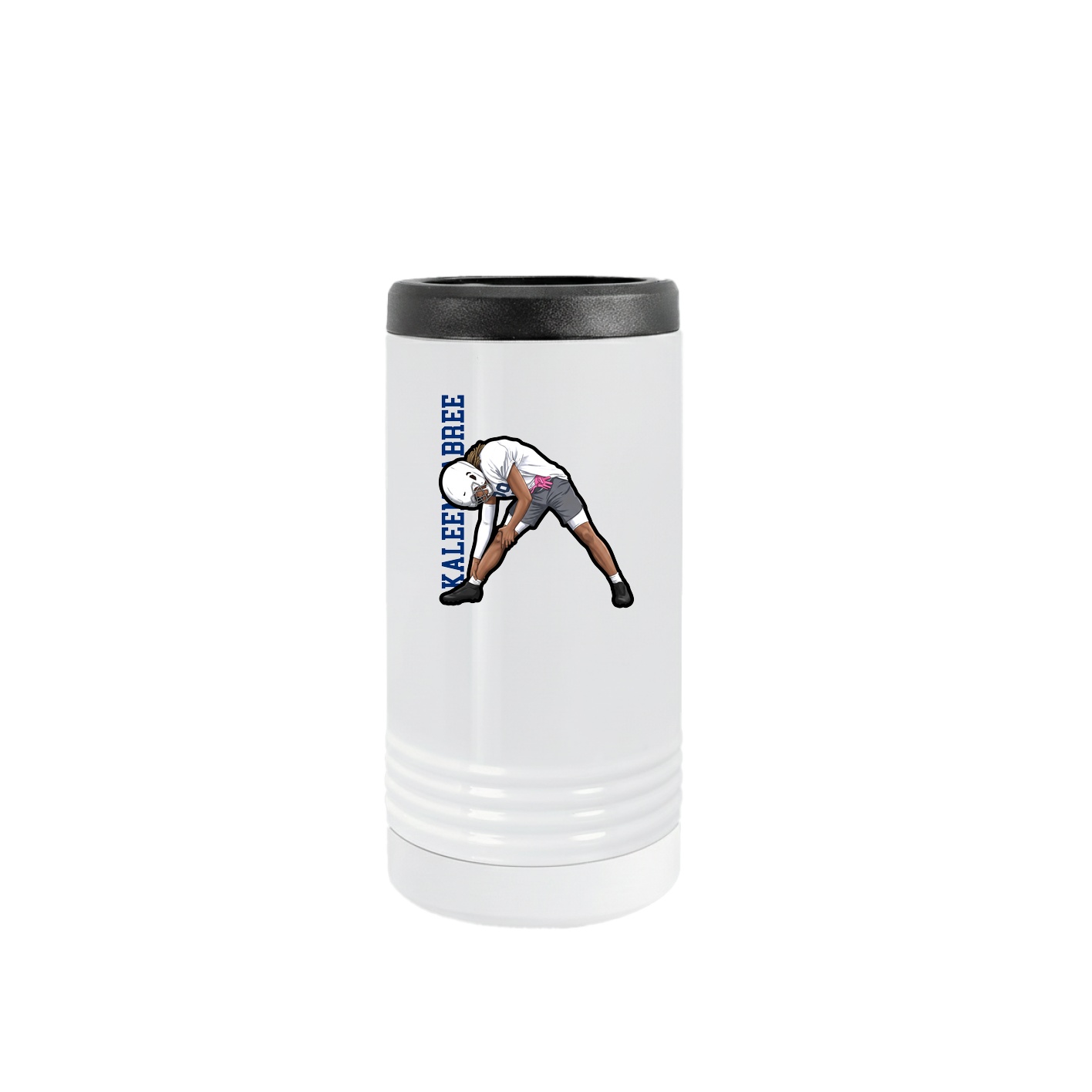 Slim Beverage Holder — Name Vertical in White