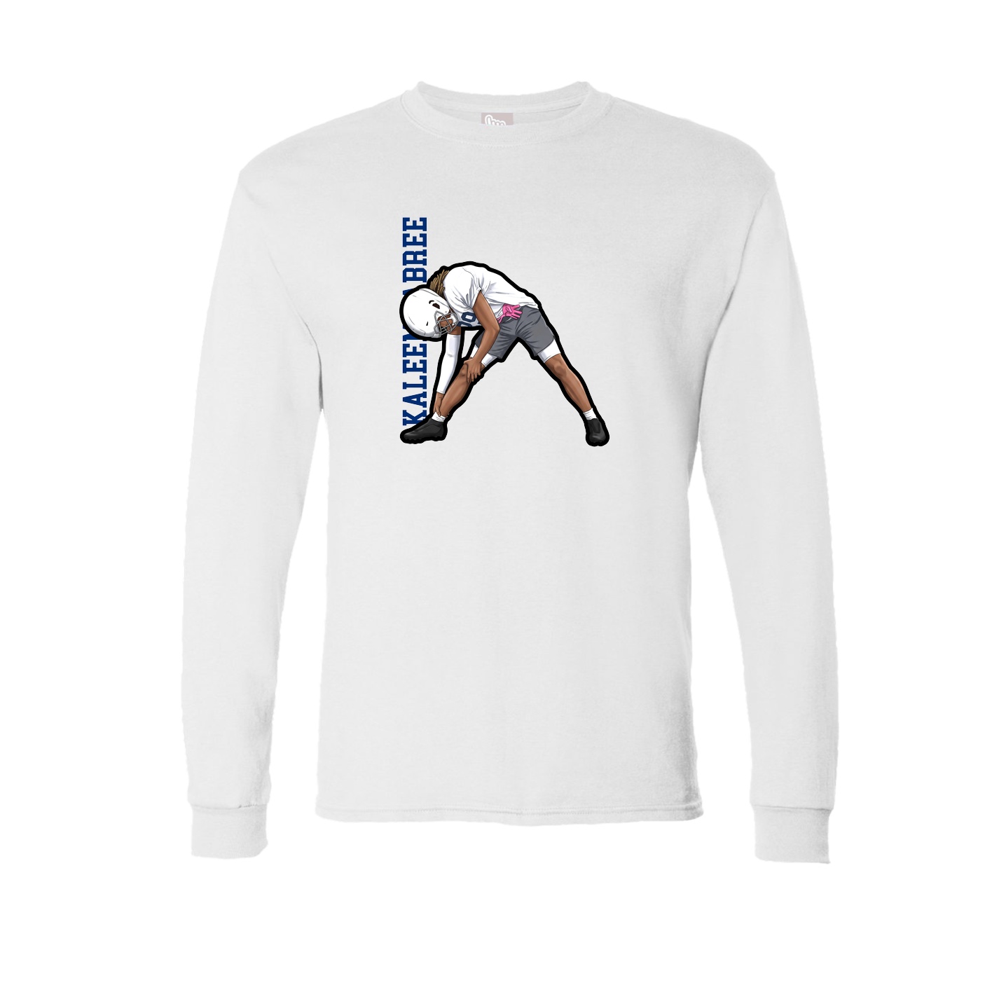 Long Sleeve Tee — Name Vertical in White
