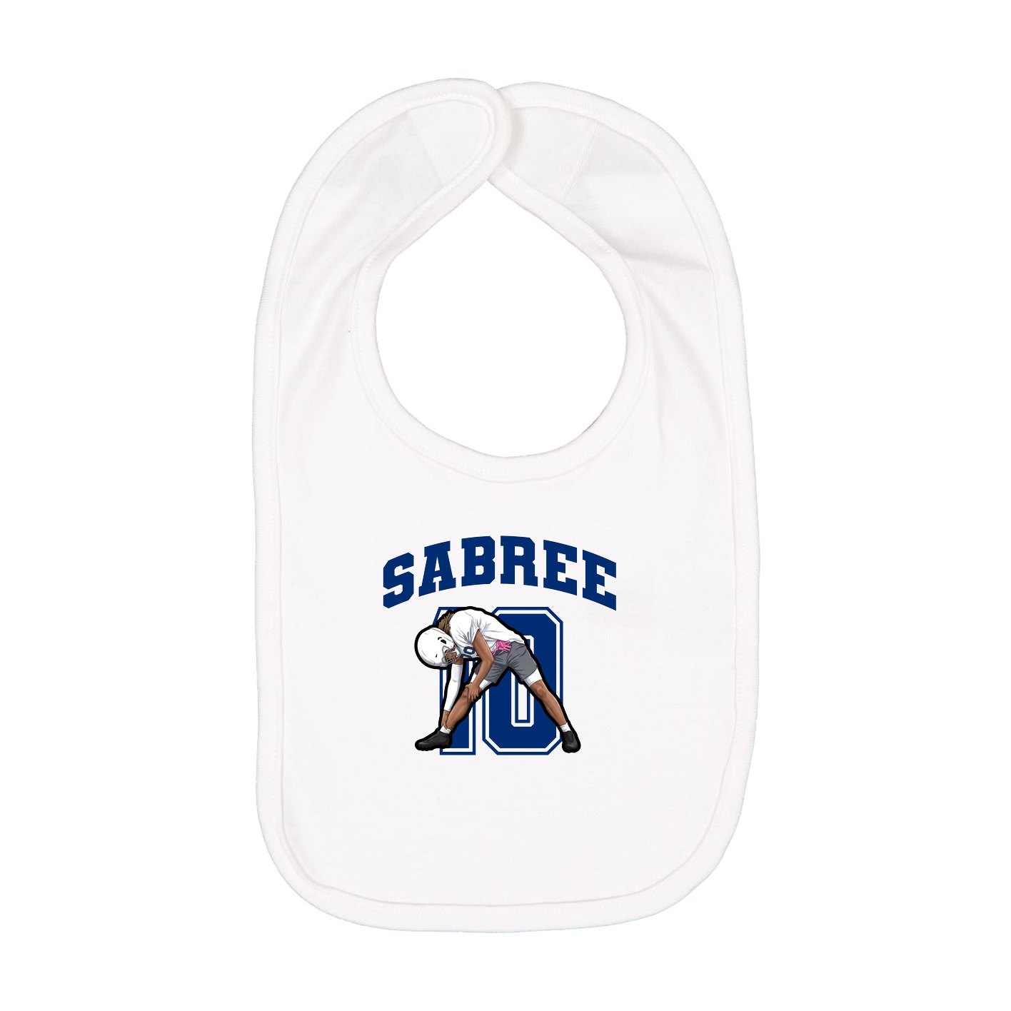 Infant Bib — Number in White