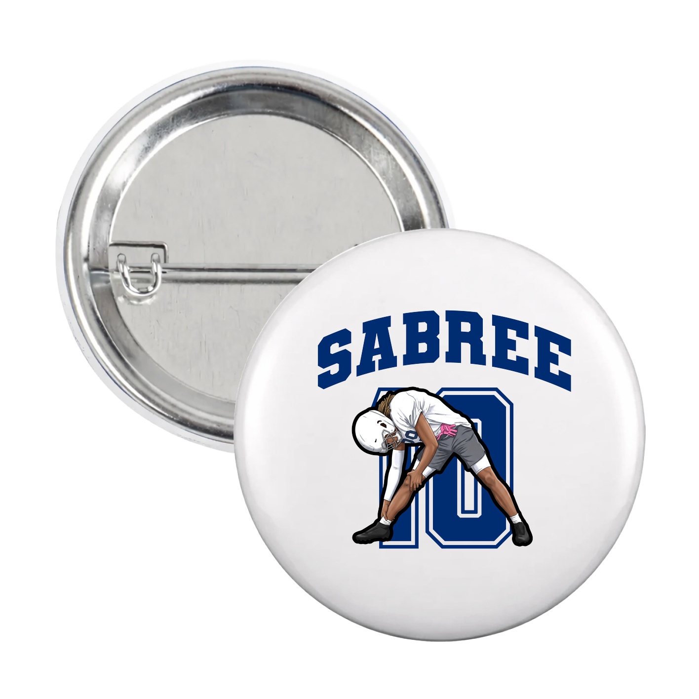 Game Day Button — Number in White