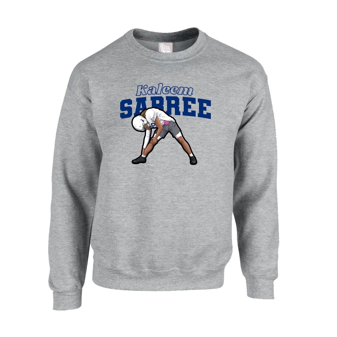 Fleece Crew — Name Arch in Grey