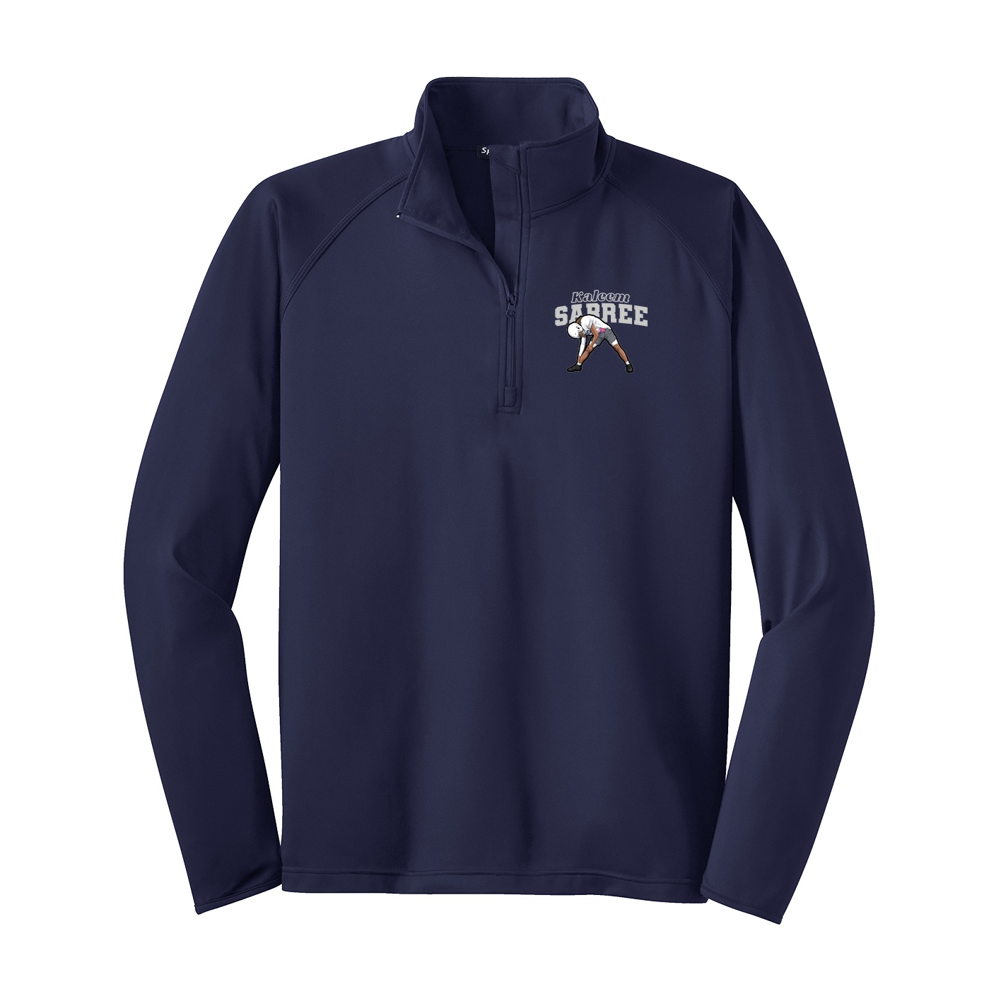 Q-Zip Pullover — Name Arch in Navy