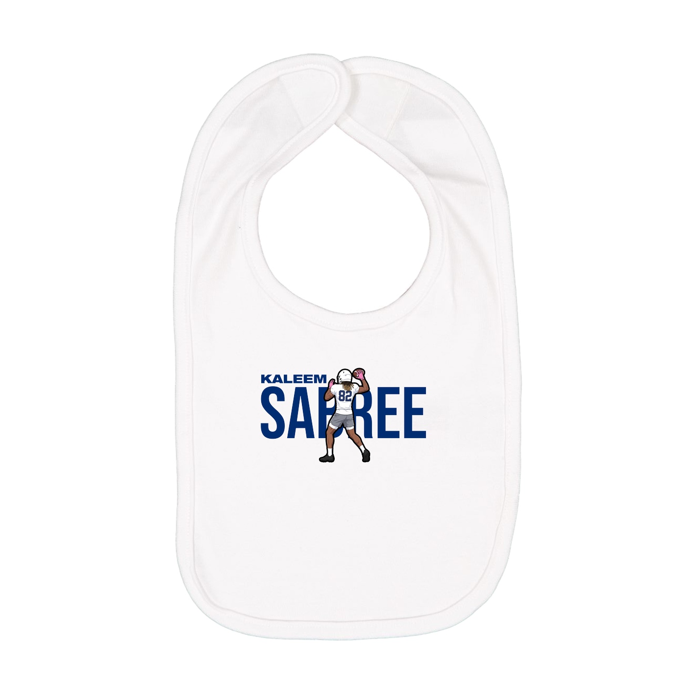 Infant Bib — Player Name in White