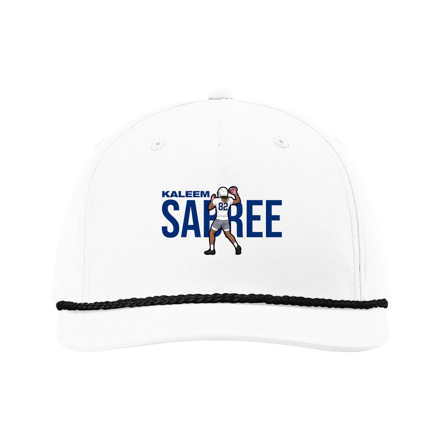 Five-Panel Classic Rope Cap — Player Name in White