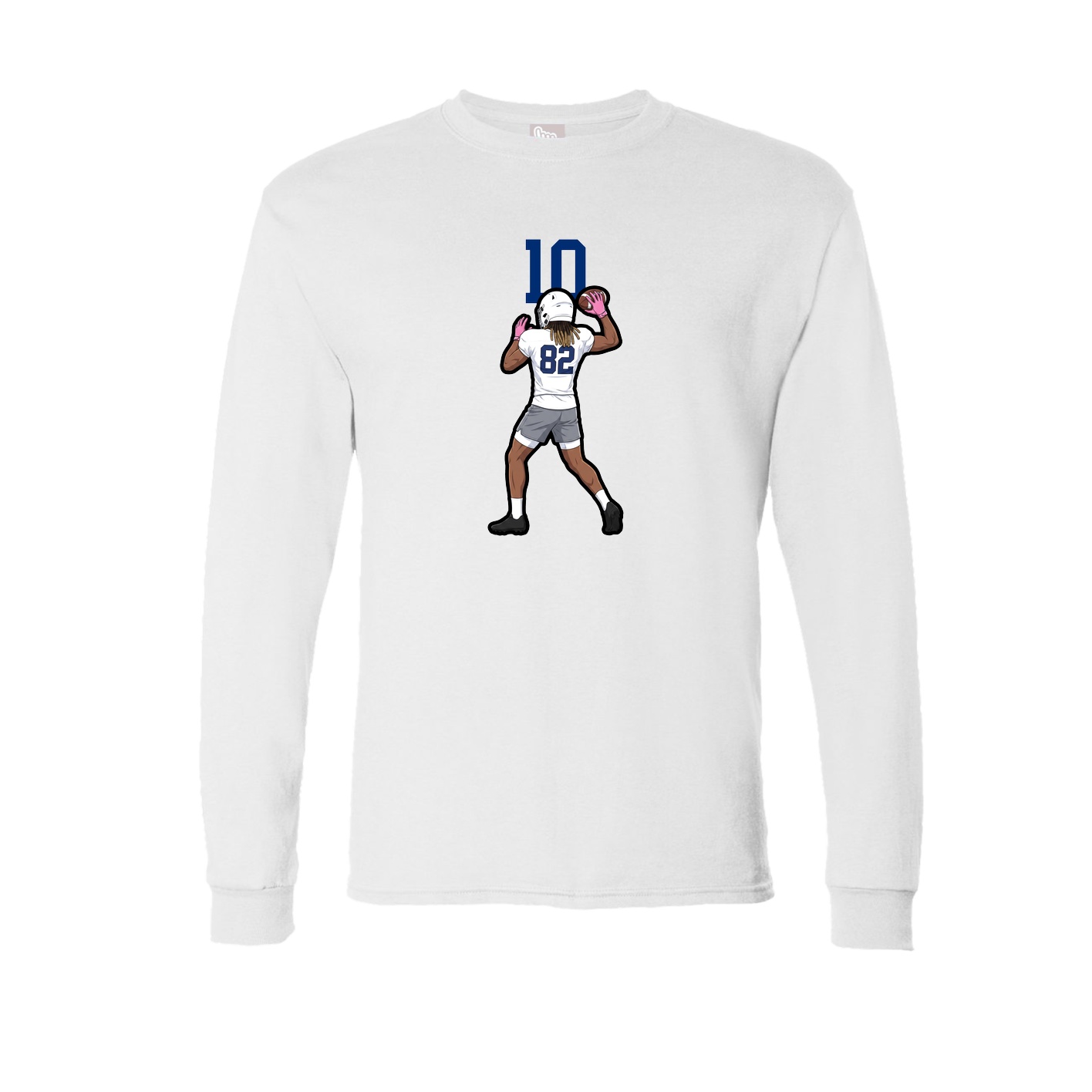 Long Sleeve Tee — Number Top in White