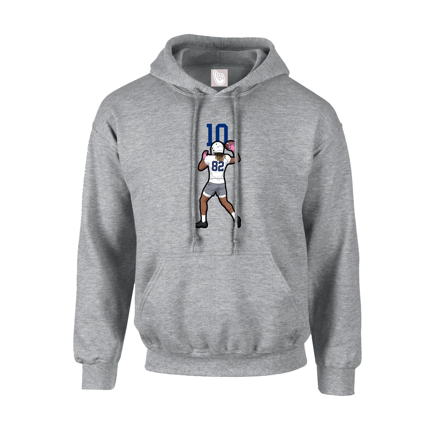 Hoodie — Number Top in Grey
