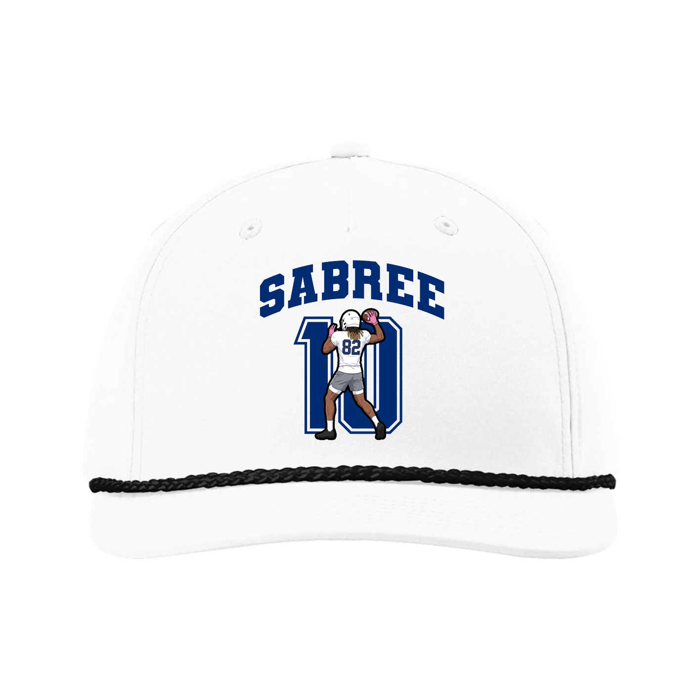 Five-Panel Classic Rope Cap — Number in White