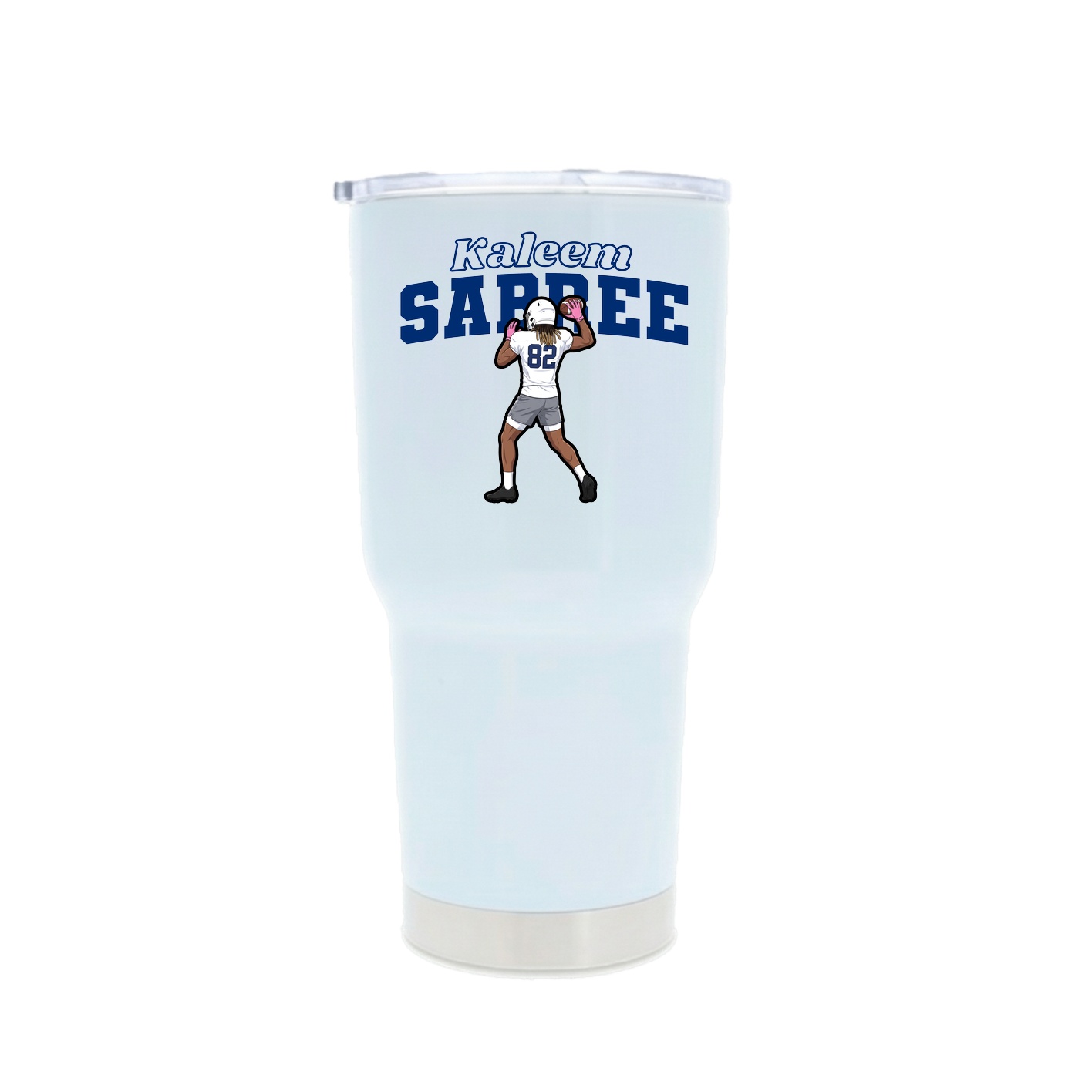 30oz Stainless Steel Tumbler — Name Arch in White