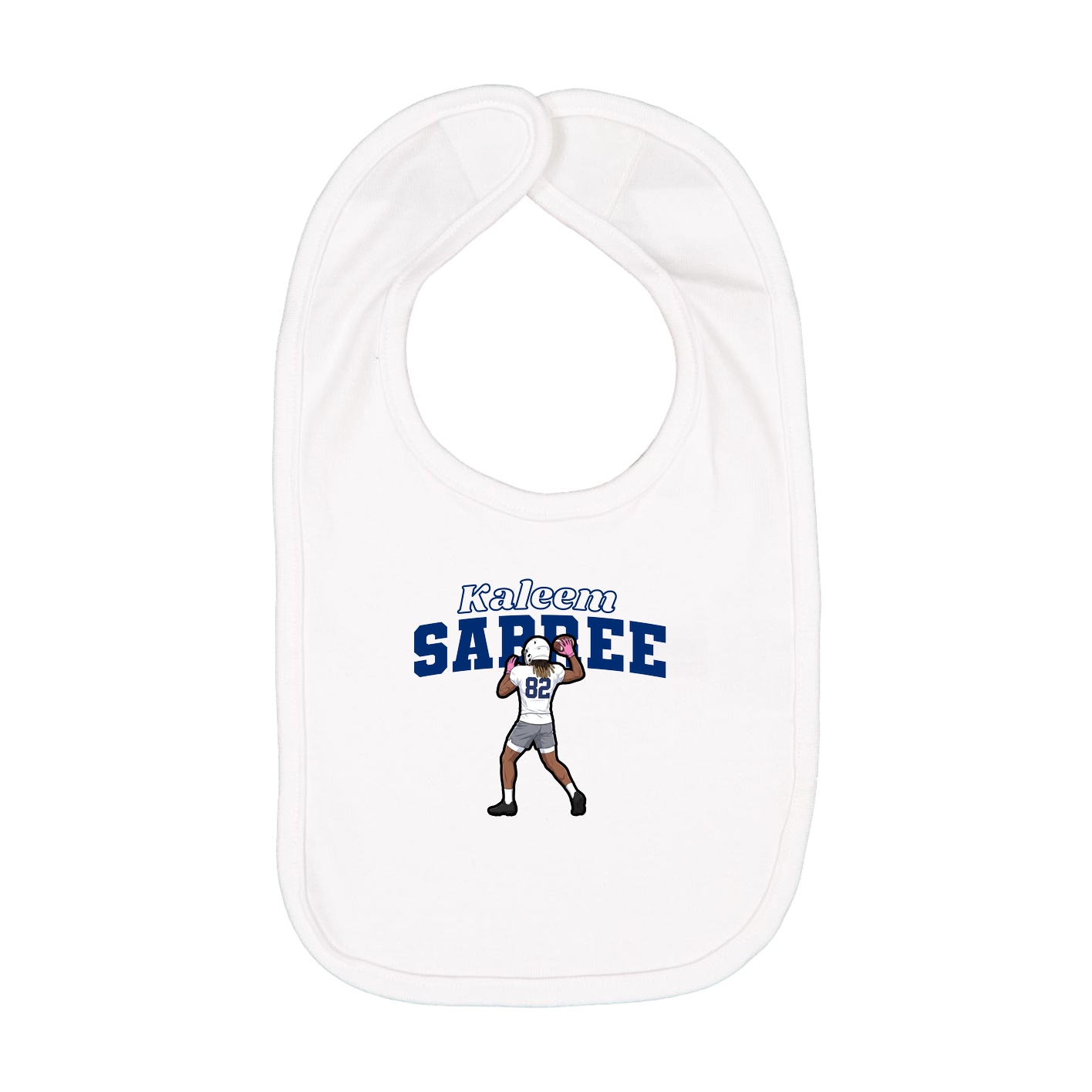 Infant Bib — Name Arch in White